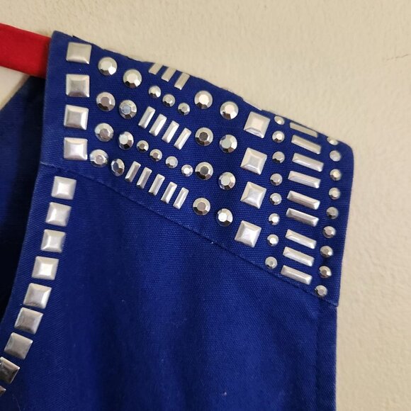 Ashley Stewart NWT Navy Silver Studded Vest Size 22/24 - Picture 3 of 6